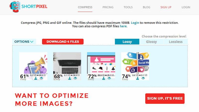 shortpixel image compression wordpress optimization