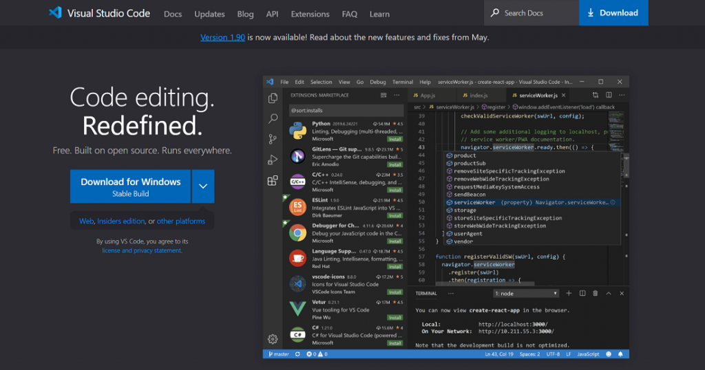 visual studio code is a top code editor